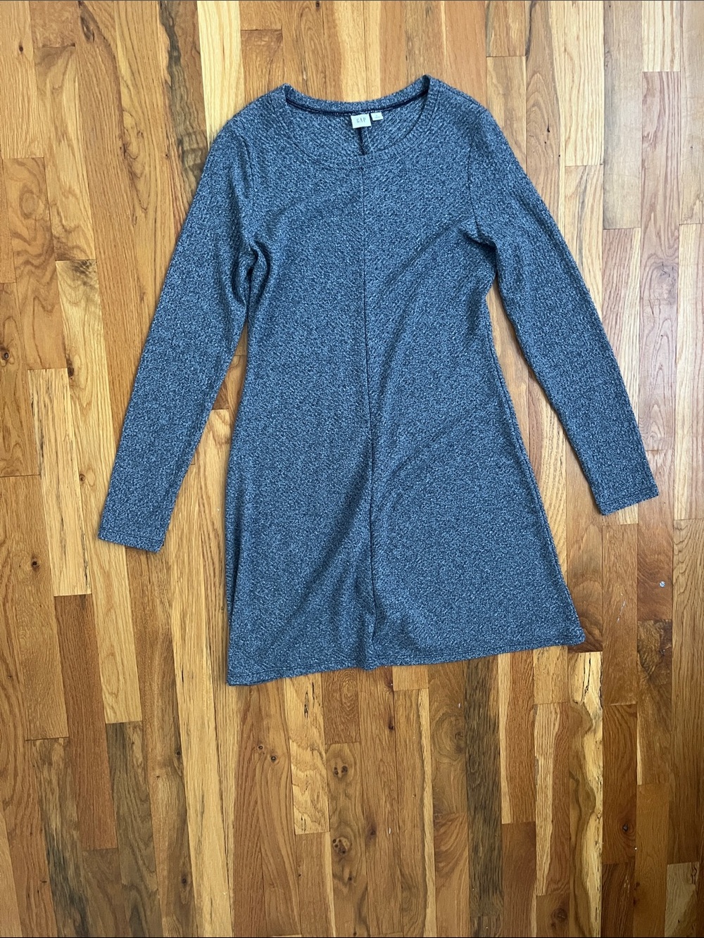 GAP Long Sleeve Heathered Gray Knit Dress